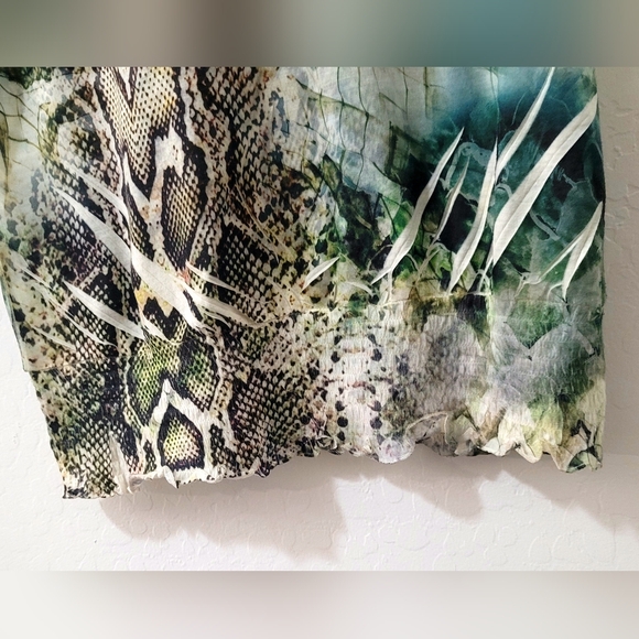 Vintage 90s Y2K Mushka by Sienna Rose, Inc. Snake In The Grass Print Blouse - Picture 3 of 5